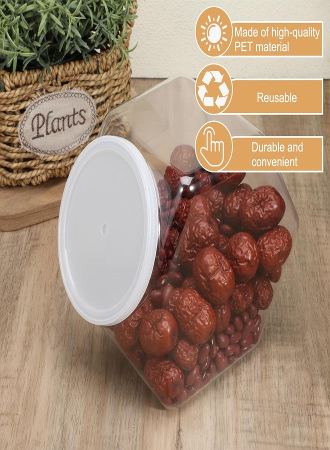 Exclaith 3 Pcs Plastic Candy Jars, 72oz Clear Cookie Jar with Lid, with 3 30ML Stainless Steel Kitchen Scoops, Hexagon Clear Candy Container Cookie Jars for Kitchen Counter Decorative - Image 4